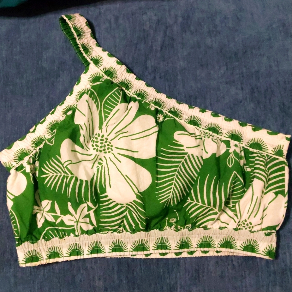 Farm Rio One-Shoulder Crop Top
